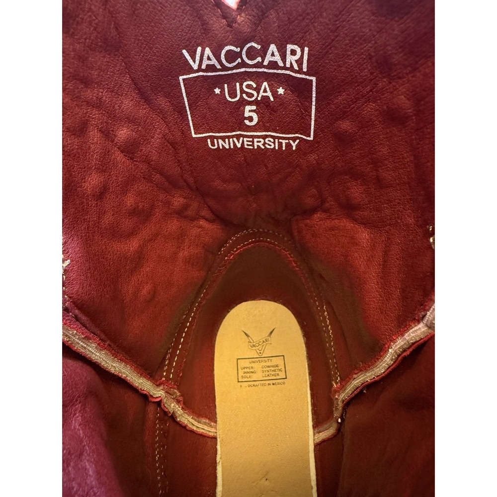 NCAA Vaccari OU Oklahoma Sooners Women 10 Midcalf Leather NWT Cowboy Boots Rare - Picture 6 of 12